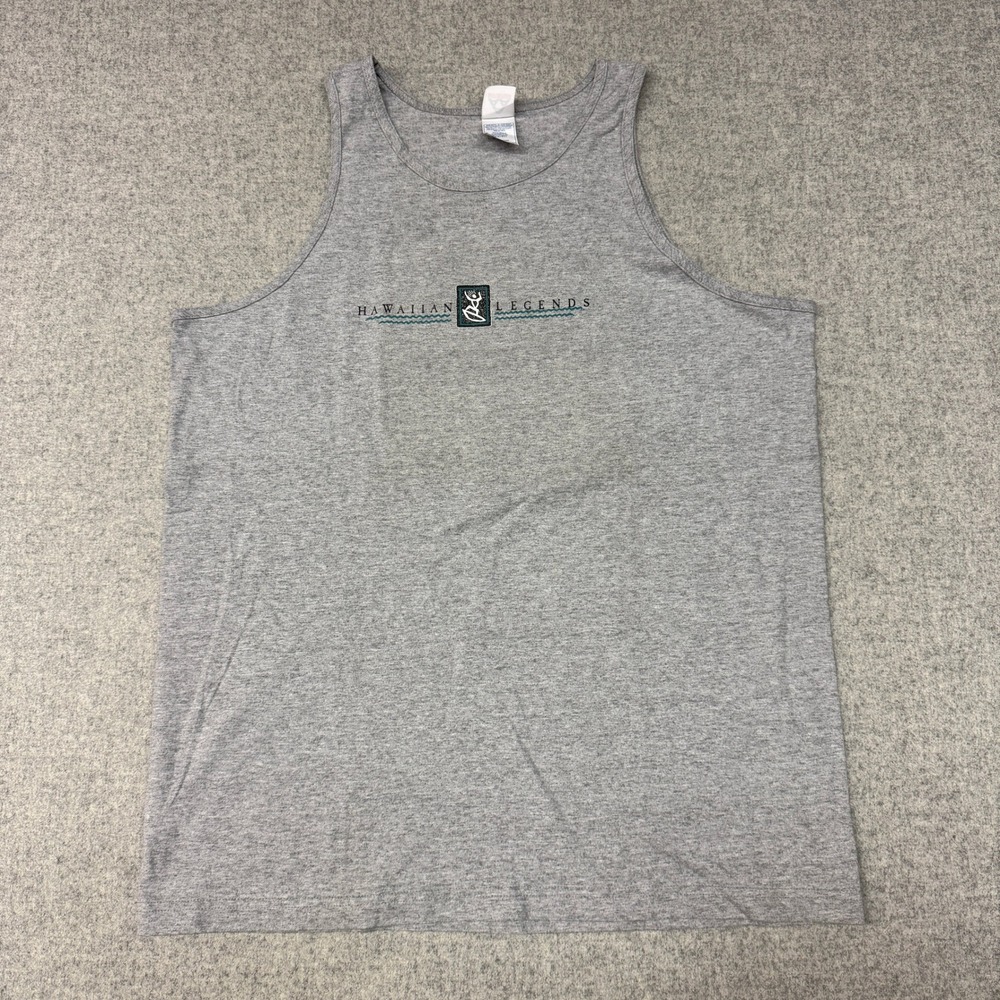 AAA | Hawaiian Legends Surfer Graphic Tank Top | XL | Gray | Sleeveless Shirt